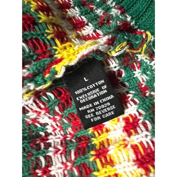 Christmas Ugly Sweater Sloth Tree Unisex Embroidered Holiday Party Size Large - Picture 5 of 9